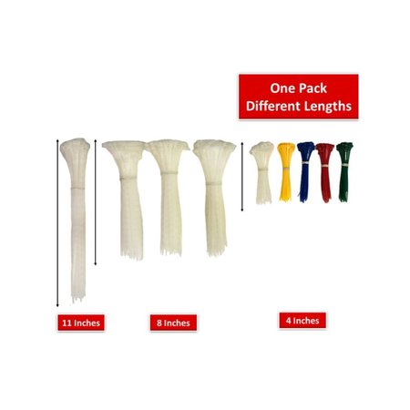 Duraline Duraline® Assorted Cable Zip Tie Kit - 650 pcs per carton - Multi-size and Multicolored CT100